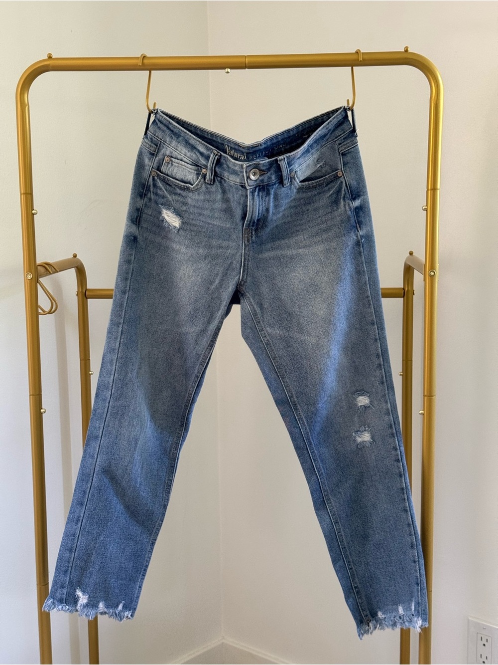 Women's Distressed Blue Jeans - Casual Slim Fit